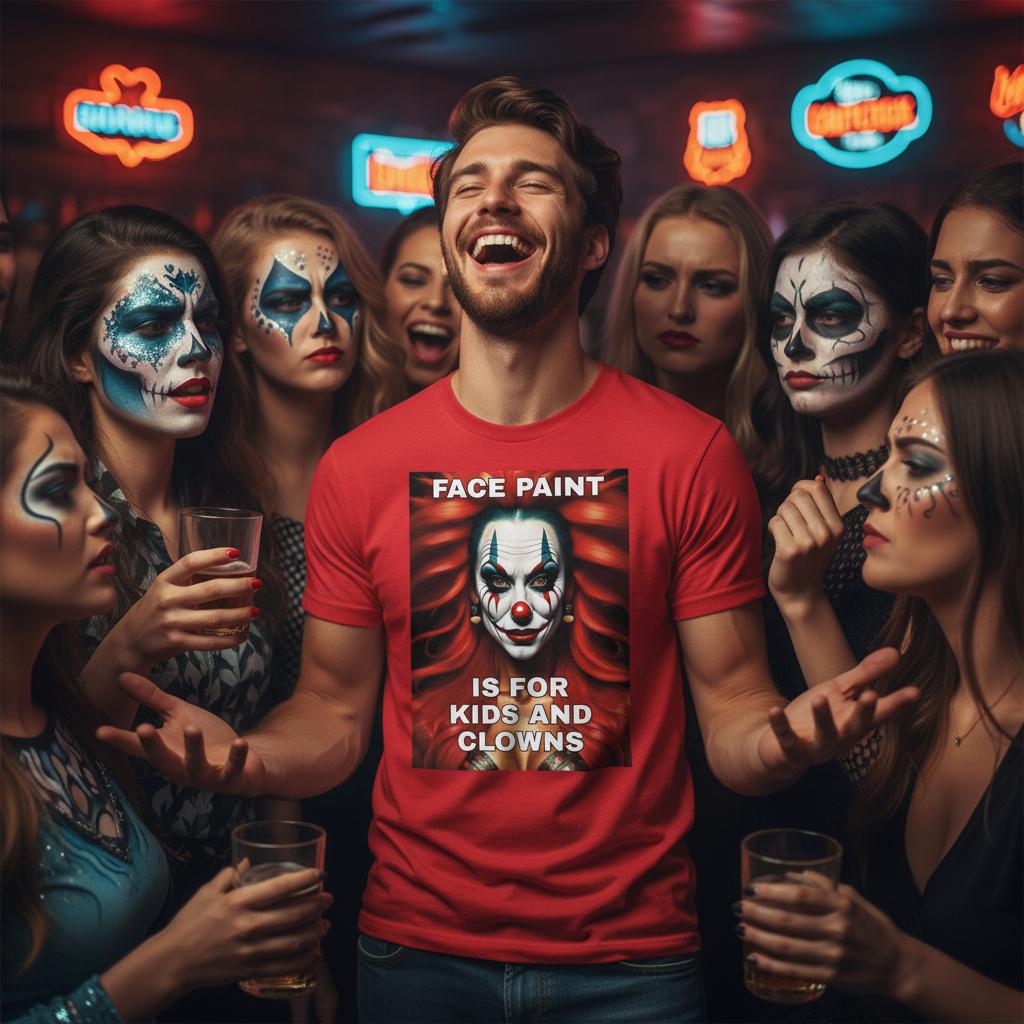 Clown Makeup T-Shirt – 100% Cotton